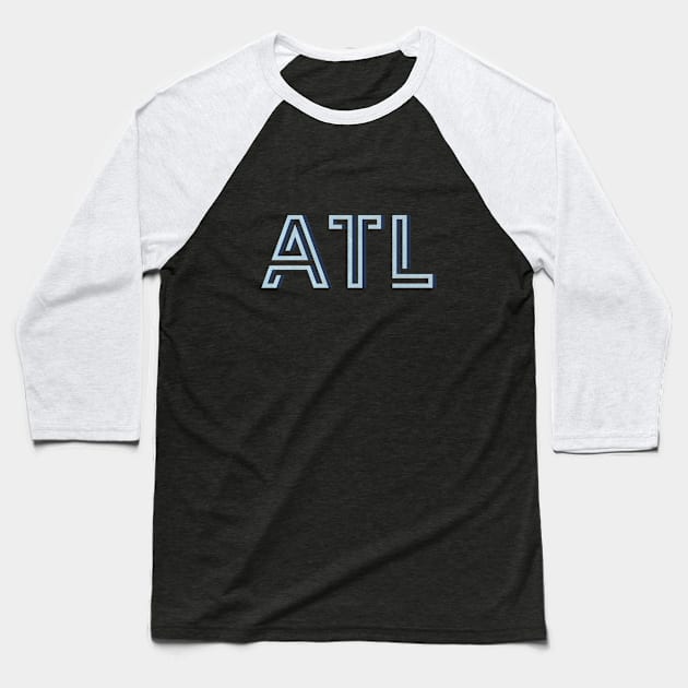 Atlanta Georgia Typography ATL Baseball T-Shirt by tonylonder